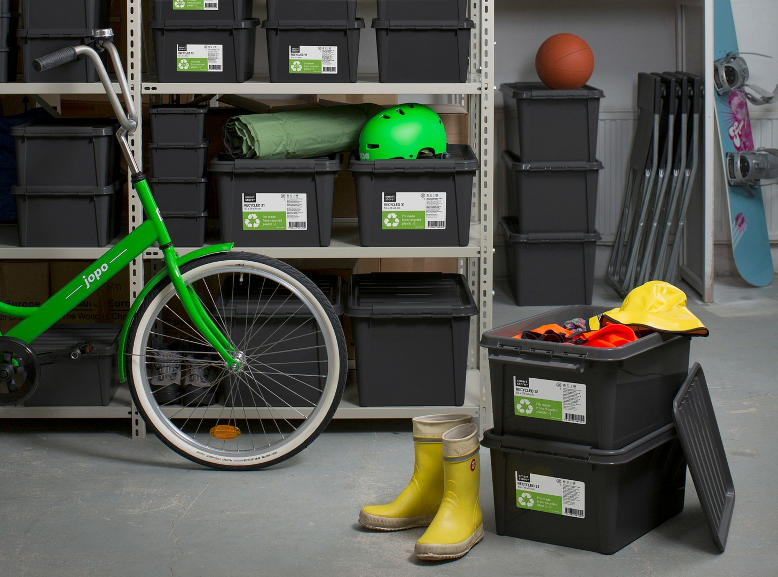 Storage products made from recycled plastic
