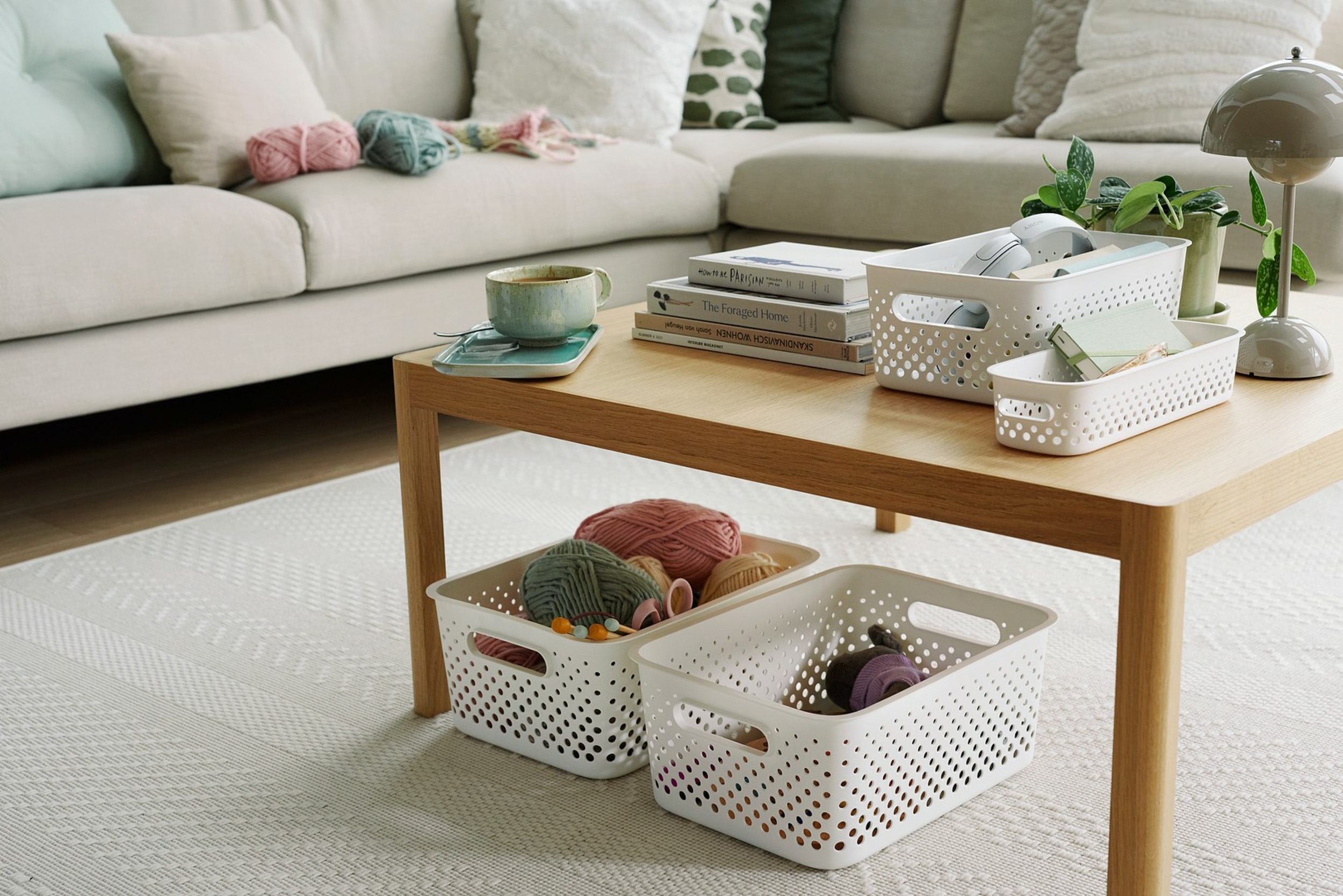 Stylish storage baskets made from recycled plastic