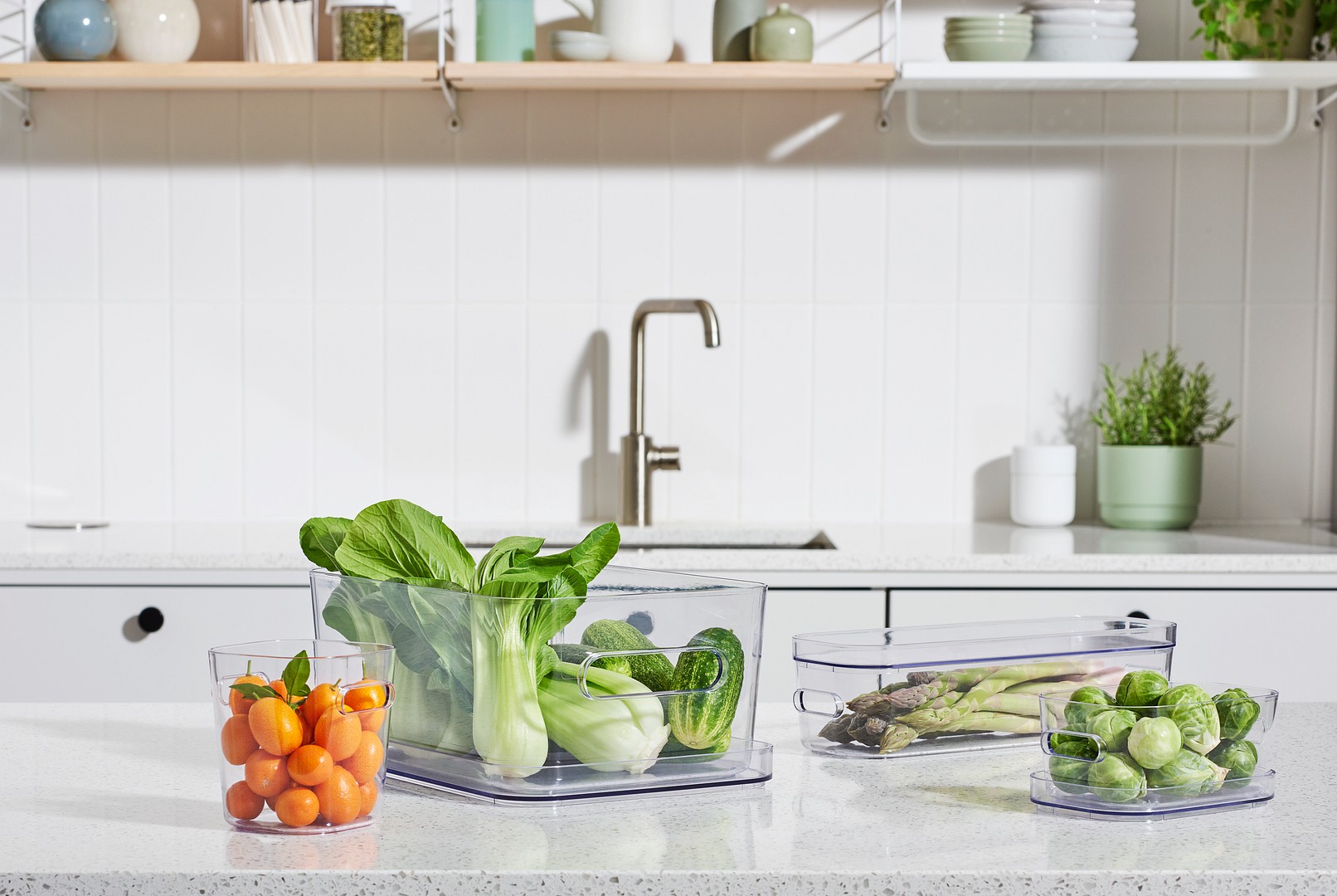 SmartStore Compact Clear storage containers on a kitchen worktop