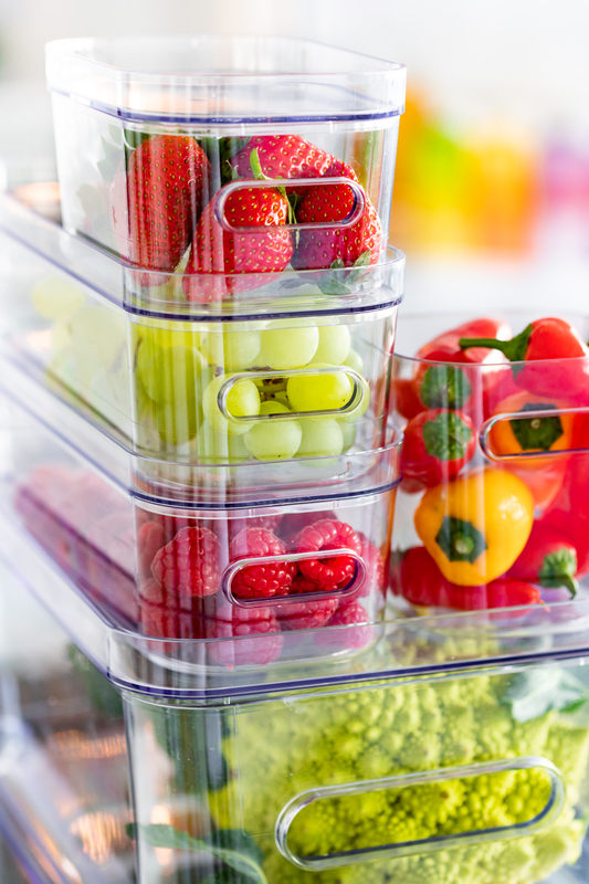 SmartStore Compact Clear storage containers in a fridge