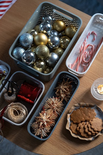 SmartStore Essence storage baskets for Christmas decor storage