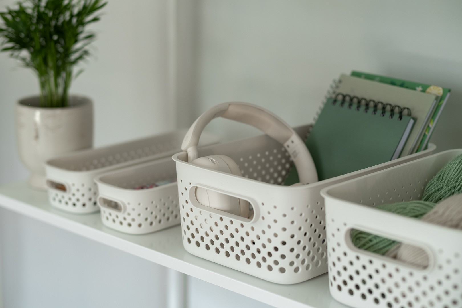 SmartStore Essence storage baskets on a shelf