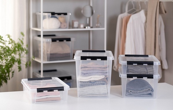 SmartStore Classic storage boxes in a wardrobe